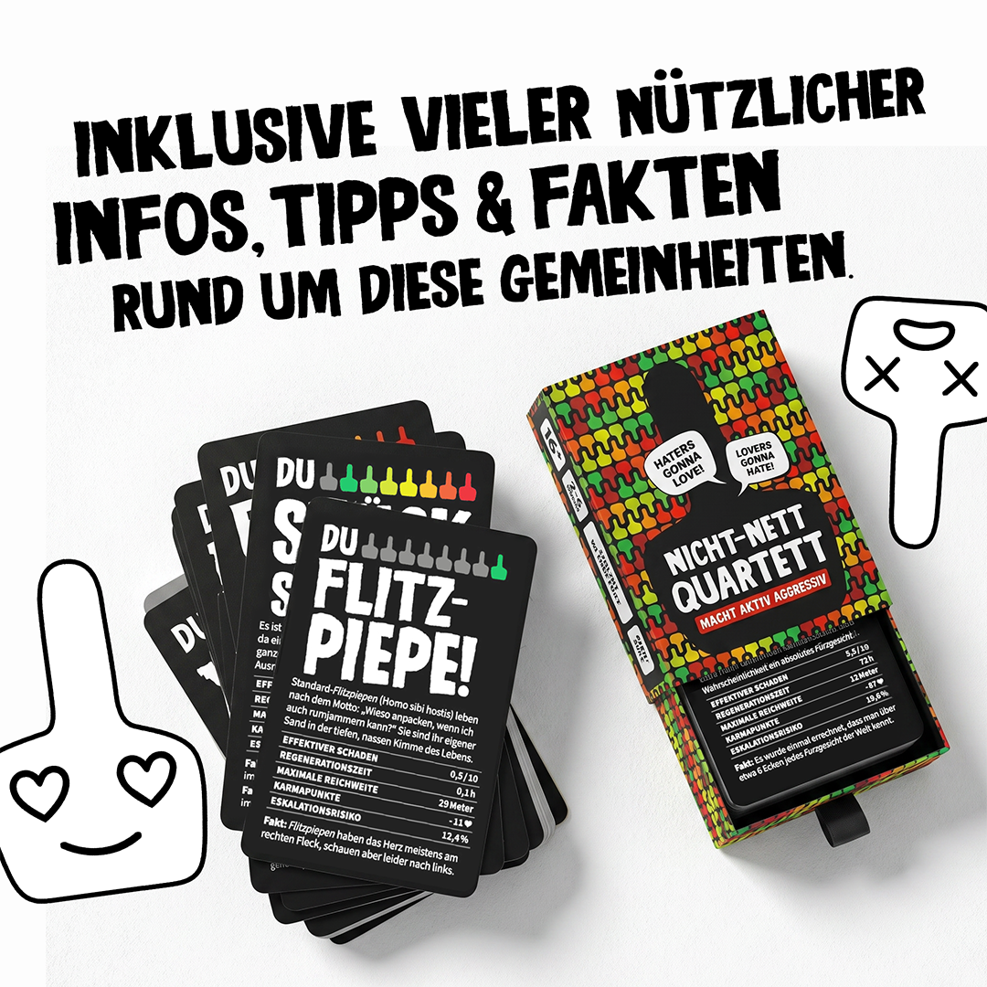 Nicht-Nett Quartett Kartenspiel
